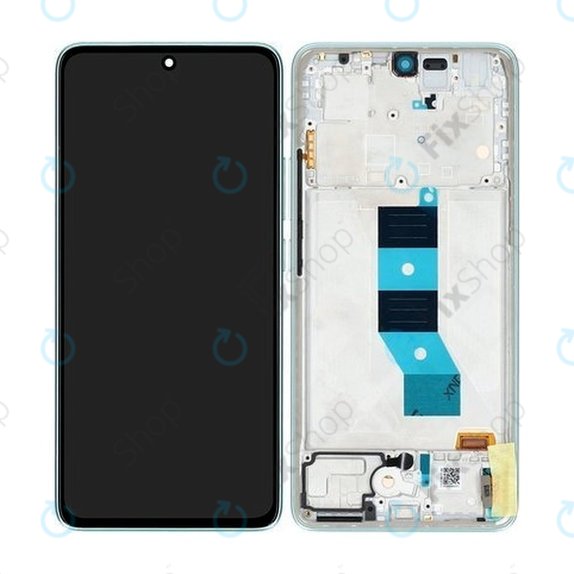 Xiaomi Redmi Note 14 5G 24094RAD4G - LCD Display + Touchscreen Front Glas + Rahmen (Coral Green) - 56001800O1700 Genuine Service Pack
