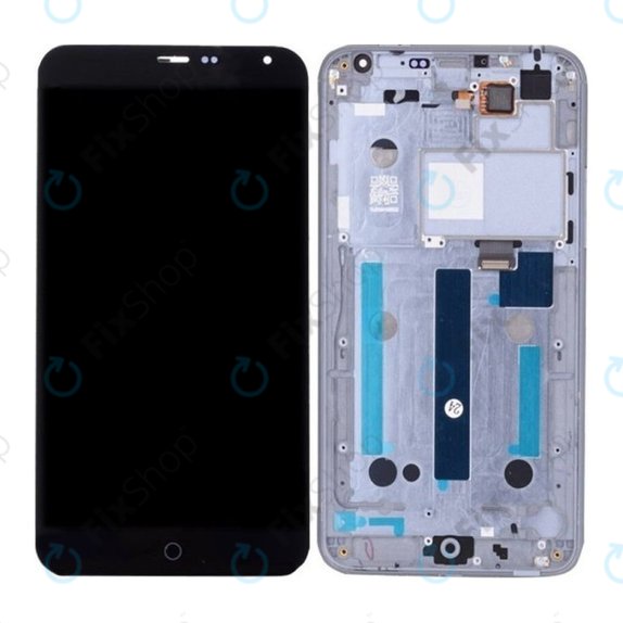 Meizu MX4 - LCD Display + Touchscreen Front Glas + Rahmen (Black) TFT