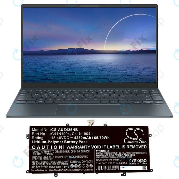 Akku batterie für Asus Zenbook 13, Zenbook 14, 4250mAh, Li-Pol, 15.48V, C41N1904, HQ