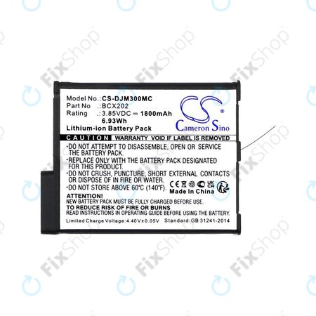 Akku batterie für DJI Osmo Action 3, Action 4, 1800mAh, Li-Ion, 3.85V, BCX202, HQ
