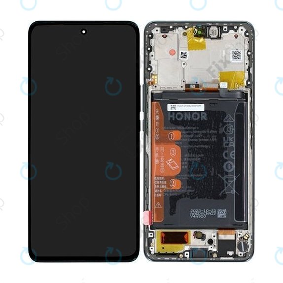 Honor Magic6 Lite - LCD Display + Touchscreen Front Glas + Rahmen + Akku Batterie (Green) - 0235AHHQ, 0235AHHV Genuine Service Pack