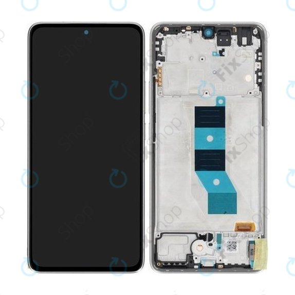 Xiaomi Poco M7 Pro 5G - LCD Display + Touchscreen Front Glas + Rahmen (Silver) - 5600070O17P00 Genuine Service Pack