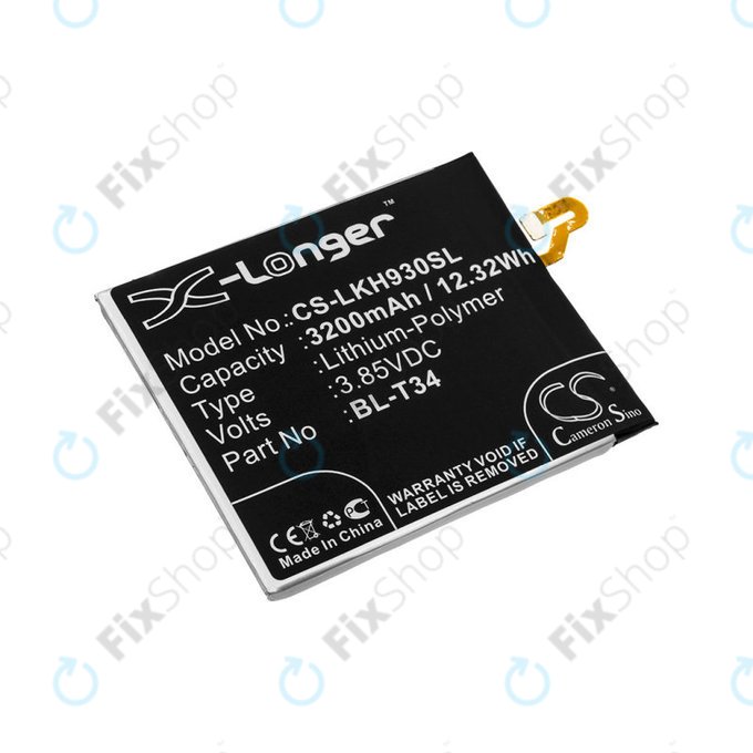 Batterie für LG H930, V30, V35, 3200mAh, Li-Pol, 3.85V, BL-T34, HQ