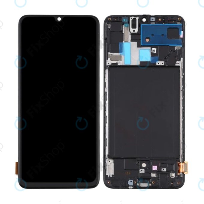 Samsung Galaxy A70 A705F - LCD Display + Touchscreen Front Glas + Rahmen (Black) TFT