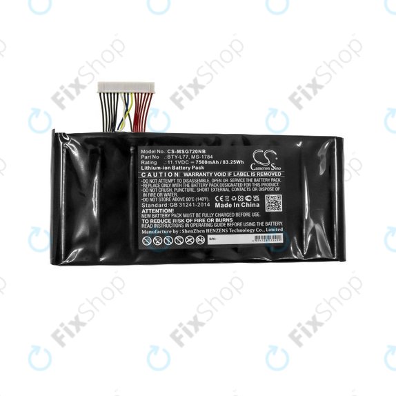 Batterie für MSI GT72, MSI WT72, 7500mAh, Li-Ion, 11.1V, BTY-L77, HQ