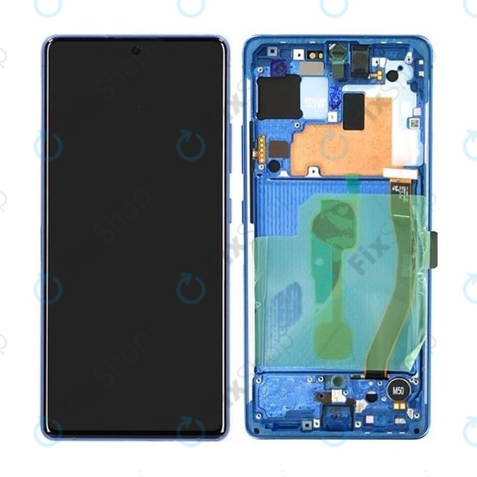 Samsung Galaxy S10 Lite G770F - LCD Display + Touchscreen Front Glas + Rahmen (Prism Blue) - GH82-21672C, GH82-22044C, GH82-22045C, GH82-21992C, GH82-22045C Genuine Service Pack