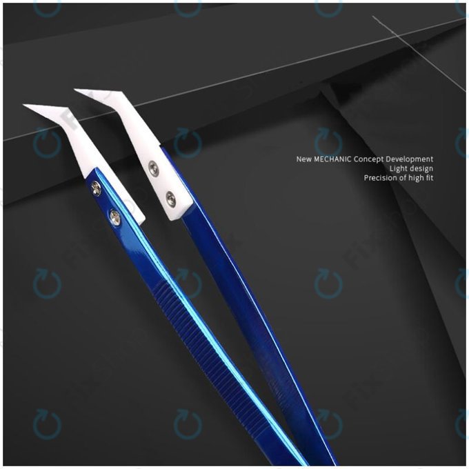 Mechanic CF-17 - Hitzebeständige Keramikpinzette mit gebogener Spitze