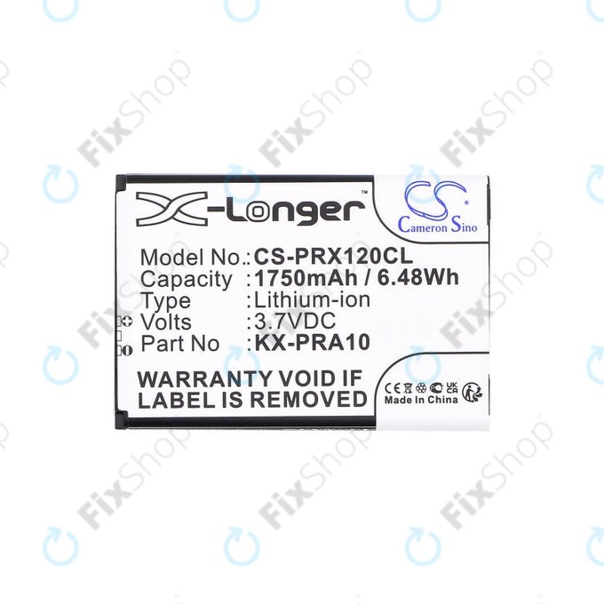 Batterie für Panasonic KX-PRX110, 120, 150, 1750mAh, Li-Ion, 3.7V, KX-PRA10, HQ