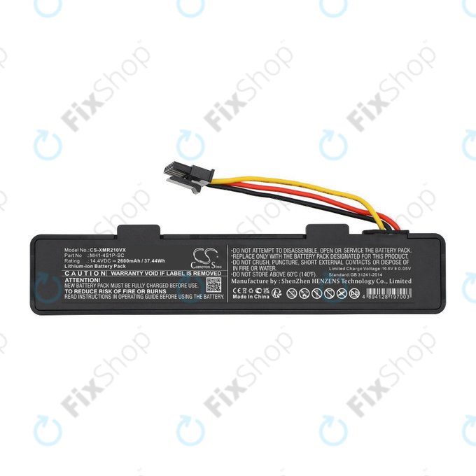 Batterie für Xiaomi VIOMI V3, Mijia 2, Mi Robot Vacuum Mop P, 2600mAh, Li-Ion, 14.4V, MH1-4S1P-SC, HQ
