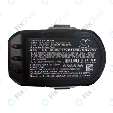 Akku batterie für Ryobi BID1821, CCC, CTR-180l, P200, P600, P730, 9000mAh, Li-Ion, 18V, BPL-1815, HQ