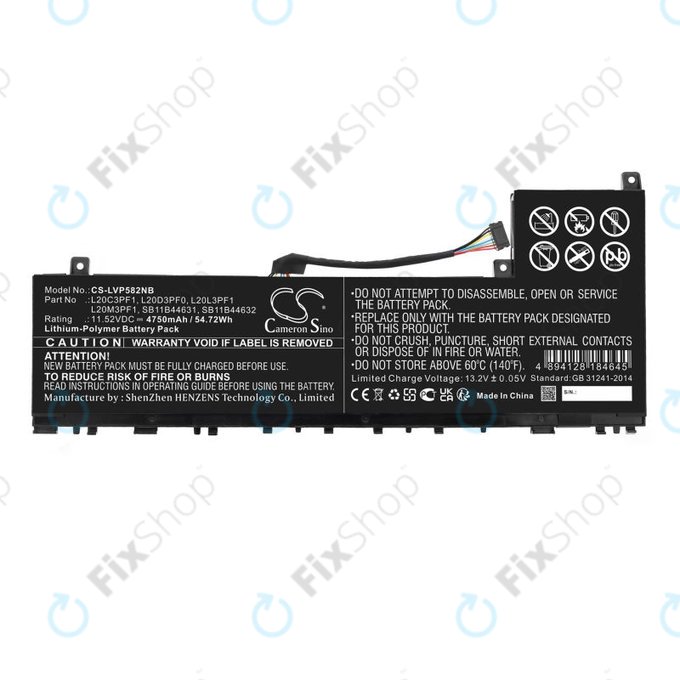 Akku batterie für Lenovo IdeaPad 5 Pro 14ITL6, 4750mAh, Li-Pol, 11.52V, L20C3PF1, HQ