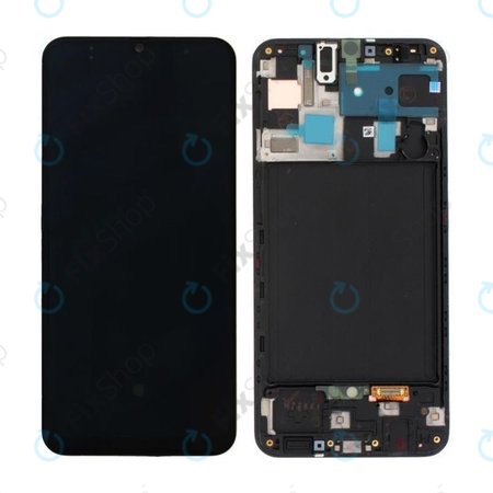 Samsung Galaxy A50 A505F - LCD Display + Touchscreen Front Glas + Rahmen (Black) - GH82-19204A, GH82-19713A, GH82-19714A, GH82-19289A Genuine Service Pack