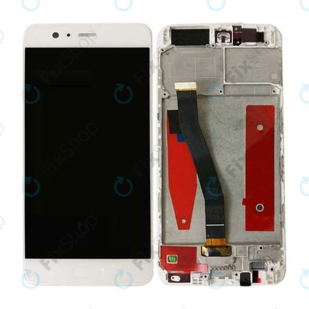 Huawei P10 - LCD Display + Touchscreen Front Glas + Rahmen (White) TFT