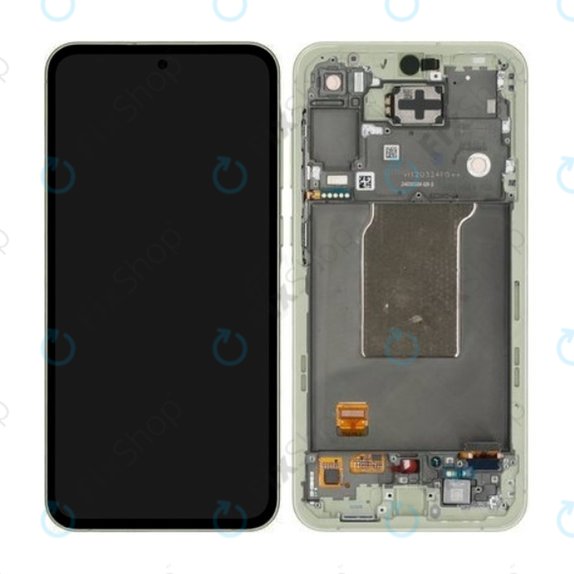 Samsung Galaxy A55 A556B - LCD Display + Touchscreen Front Glas + Rahmen (Awesome Lemon) - GH82-34305D Genuine Service Pack