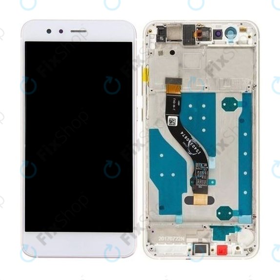 Huawei P10 lite - LCD Display + Touchscreen Front Glas + Rahmen (Pearl White) TFT