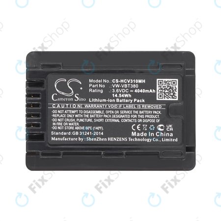 Akku batterie für Panasonic HC-550EB, 4040mAh, Li-Ion, 3.6V, VW-VBT380, HQ