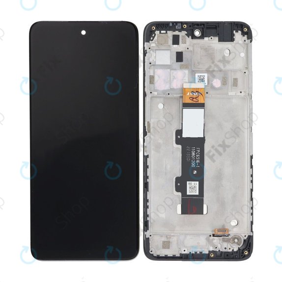 Motorola Moto E32s - LCD Display + Touchscreen Front Glas + Rahmen (Slate Grey) TFT