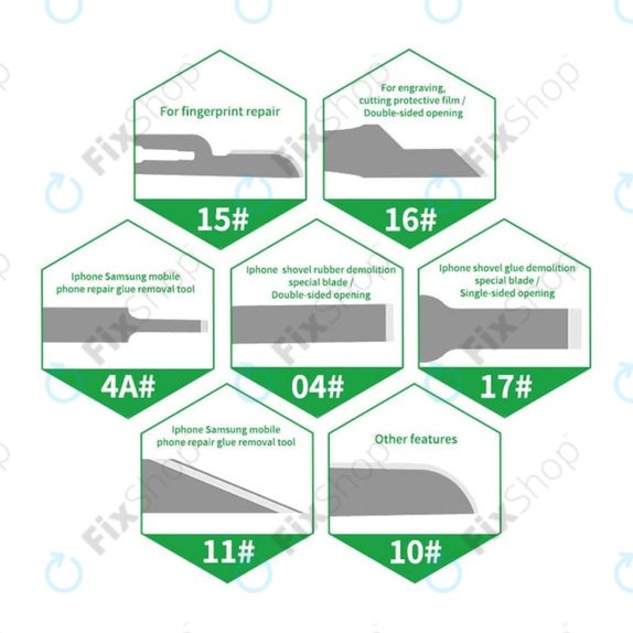 Relife RL-101B - CPU entfernen Kleber Klinge Messer Set 8in1