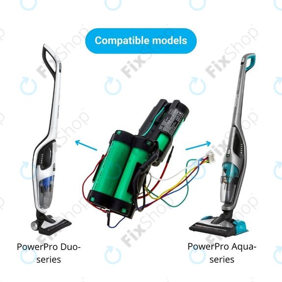 Philips PowerPro Duo, PowerPro Aqua - Akku Batterie 5ICR19/65 Li-Ion 18.5V 2500mAh HQ