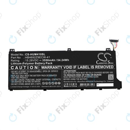 Batterie für Honor MagicBook 14, Huawei MateBook D14, MediaPad D14, MagicBook 14, 3550mAh, Li-Pol, 15.28V, HB4692Z9ECW-41, HQ