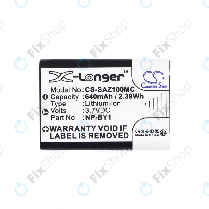 Batterie für Sony HDR-AZ1, 640mAh, Li-Ion, 3.7V, NP-BY1, HQ