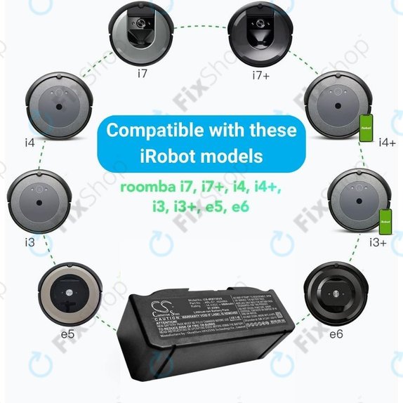 iRobot Roomba e-series, i-series - Akku Batterie ABL-D1, 4624864, ABL-D2 Li-Ion 14.4V 6800mAh HQ