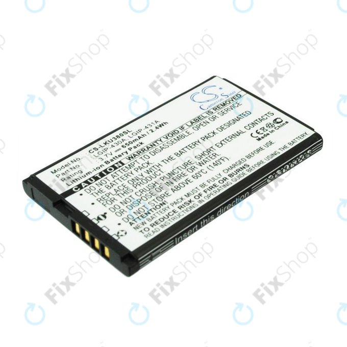 Akku batterie für LG 230 Nite, 650mAh, Li-Ion, 3.7V, LGIP-430A, HQ