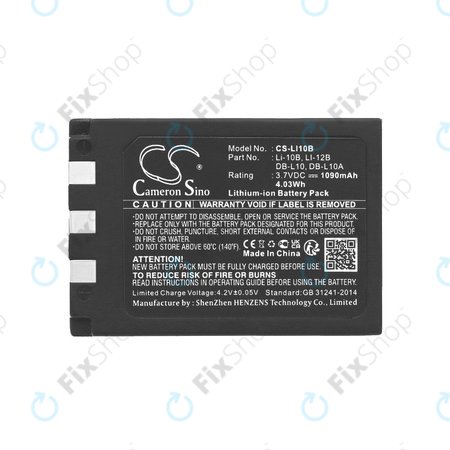 Akku batterie für Olympus C-765 Zoom, Camedia X-3, 1090mAh, Li-Ion, 3.7V, Li-10B, HQ