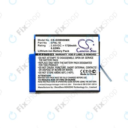 Batterie für Gopro Hero 9, 11, 1720mAh, Li-Ion, 3.85V, SPBL1B, HQ