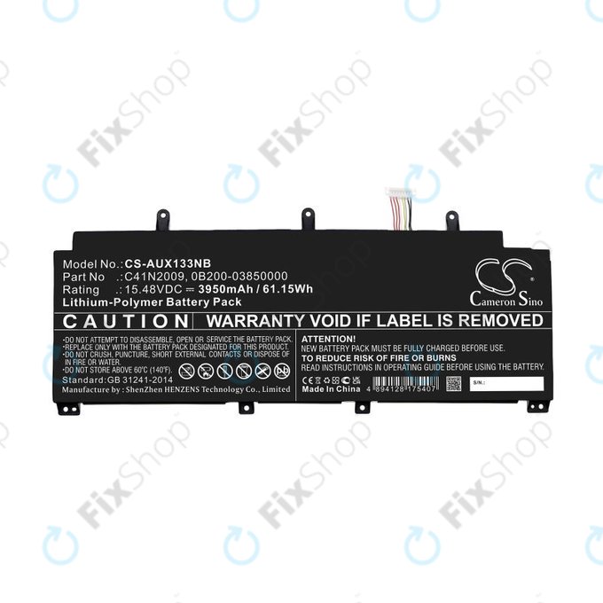 Akku batterie für Asus ROG Flow X13 GV301QE-K6008, 3950mAh, Li-Pol, 15.48V, C41N2009, HQ
