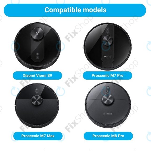 Ersatzteilset für Xiaomi Viomi S9, Proscenic M7 Pro, M7 Max, M8 Pro (2x Hauptbürste, 4x Filter, 4x Seitenbürste)