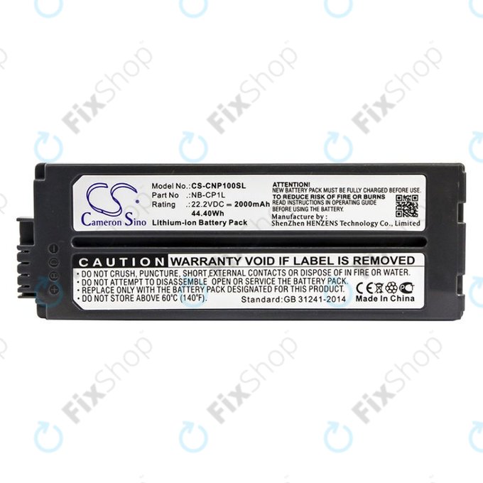 Akku batterie für Canon Selphy CP, 2000mAh, Li-Ion, 22.2V, NB-CP1L, HQ