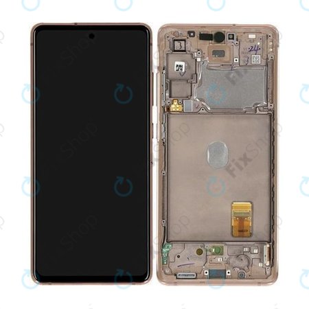 Samsung Galaxy S20 FE 5G G781B - LCD Display + Touchscreen Front Glas + Rahmen (Cloud Orange) - GH82-24214F, GH82-24215F, GH82-29056F Genuine Service Pack