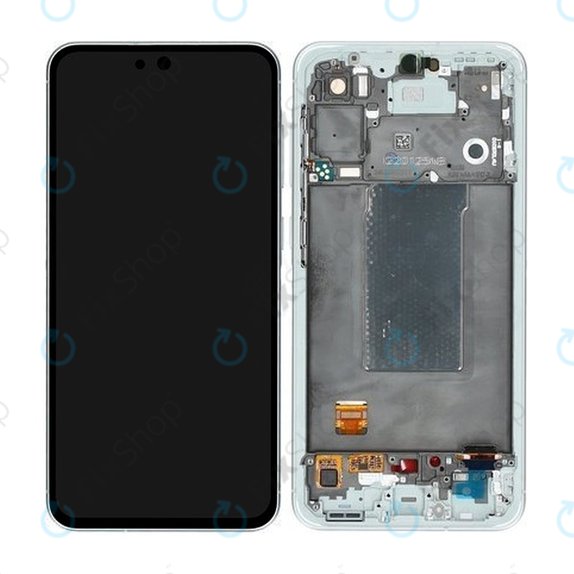 Samsung Galaxy A56 A566E - LCD Display + Touchscreen Front Glas + Rahmen (Awesome Lightgray) - GH82-36829B Genuine Service Pack