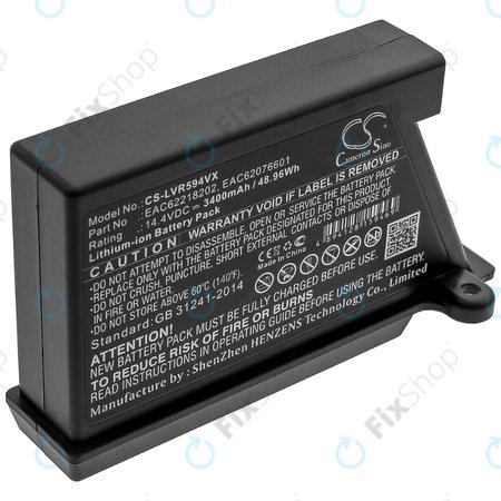 LG HomBot-series, VR-series - Akku Batterie EAC62218202, EAC62076601 Li-Ion 14.4V 3400mAh HQ