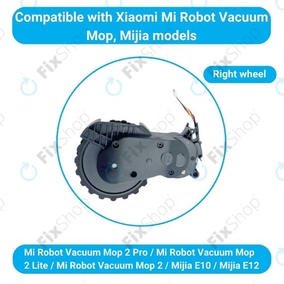 Xiaomi Mijia E10, E12, Mi Robot Vacuum Mop 2 Lite, 2 Pro - Rad mit Motor (Rechts) (Schwarz)