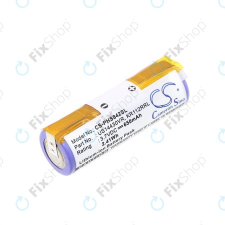 Akku batterie für Philips HS8420, 650mAh, Li-Ion, 3.7V, US14430VR, KR112RRL, HQ