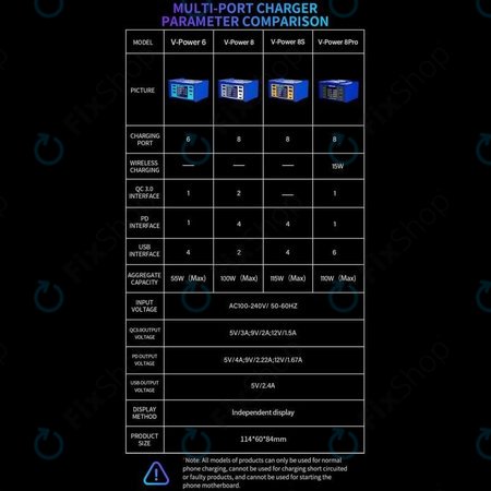 Mechanic V-Power 8 Pro - USB-Service-Ladestation mit USB-C, USB 3.0