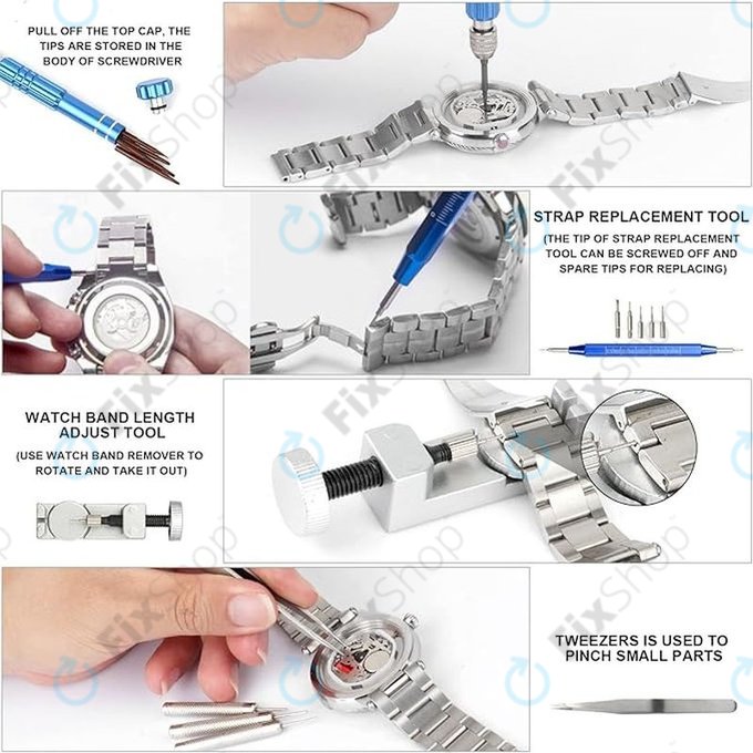 Uhrmacher-Werkzeugset zur Uhrenreparatur - 185Stk.