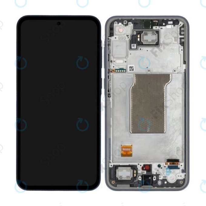 Samsung Galaxy A35 A356B - LCD Display + Touchscreen Front Glas + Rahmen (Awesome Navy) - GH82-34223A Genuine Service Pack
