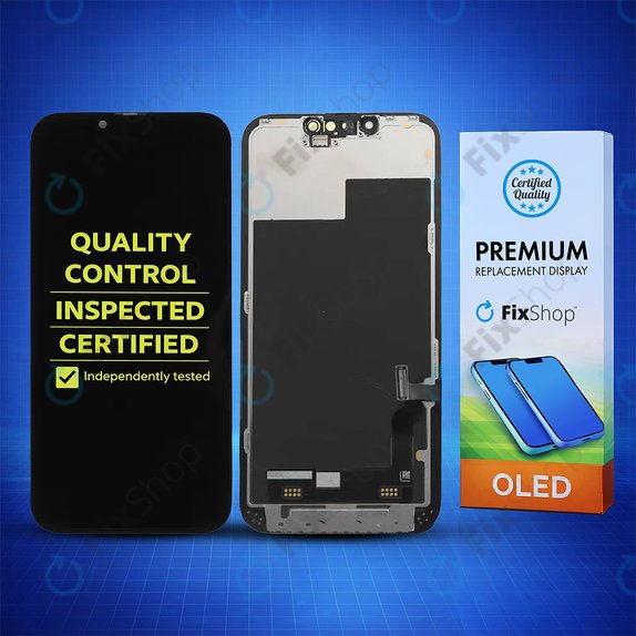 Display Hard OLED für iPhone 13, Touchscreen-Glas mit Rahmen, FixPremium