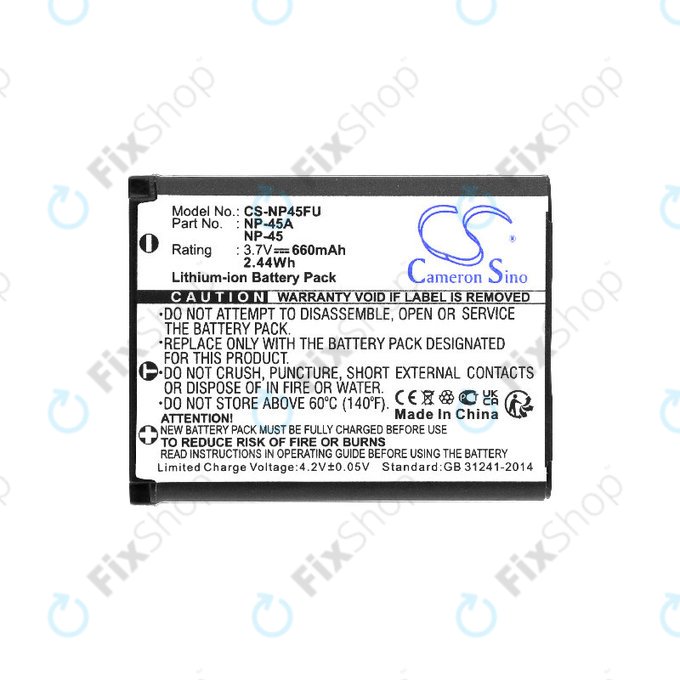 Batterie für Leica, ALBA, Fujifilm, Avision, Praktica, Medion, 660mAh, Li-ion, 3.7V, NP-45, HQ