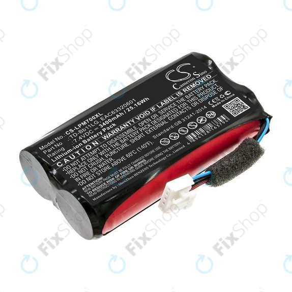 Akku batterie für LG Music Flow P7, Xboom Go PK7, 3400mAh, Li-Ion, 7.4V, TD-Bb11LG, HQ