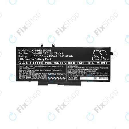 Batterie für Dell Latitude 5501, Latitude 5401, Latitude 14 5410, Latitude 15 5511, 4150mAh, Li-Ion, 15.2V, 3HWPP, HQ
