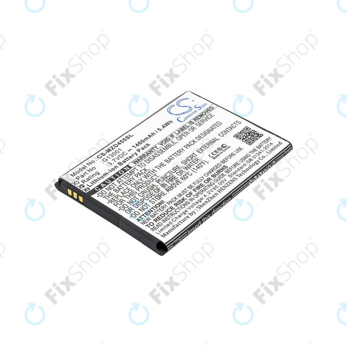 Batterie für Navon Mizu D455, 1460mAh, Li-Ion, 3.7V, G13001, HQ