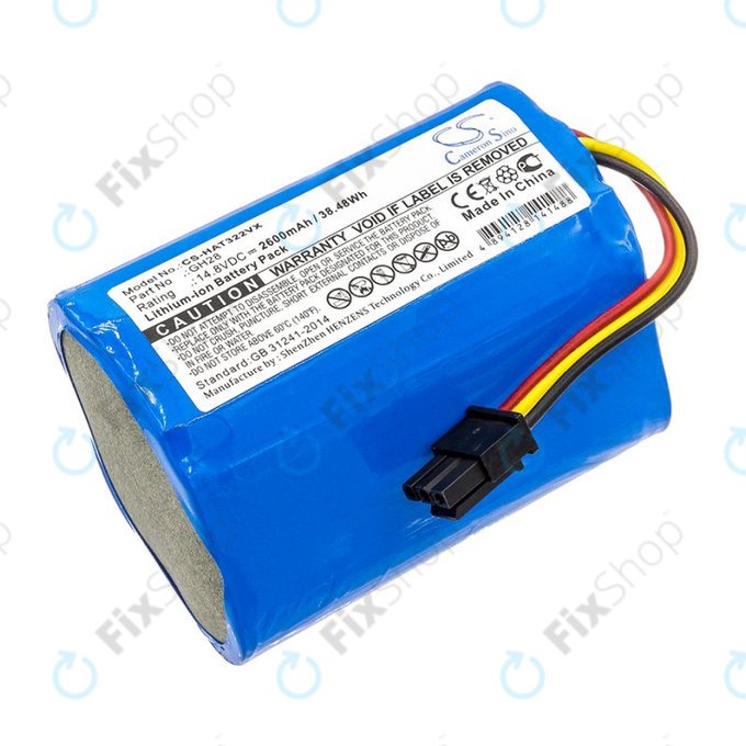 Akku batterie für Fomt R620c, Haier T322, J300s, Liectroux DH860, TCL S15, Tomefon, 2600mAh, Li-Ion, 14.8V, GH28, HQ