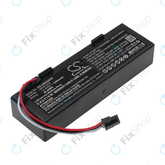 Batterie für ETA Navaggio 2228, Cecotec Conga 3290, 3490, 3890, 3200mAh, Li-Ion, 14.4V, 49CE1533, HQ