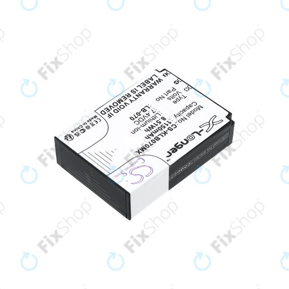 Batterie für Kodak PIXPRO S1, AZ651, AZ652, AZ901, 1150mAh, Li-Ion, 7.4V, LB-070, HQ