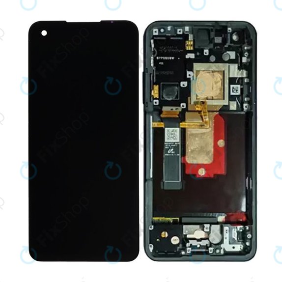 Asus Zenfone 10 - LCD Display + Touchscreen Front Glas + Rahmen (Midnight Black) OLED
