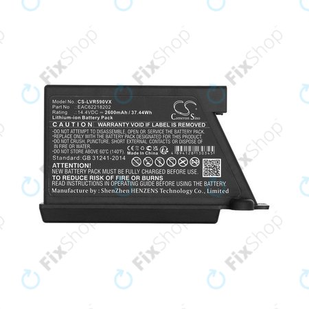 Akku batterie für LG Hombot, LG VR, EAC62218202, Li-ion, 14.4V, 2600mAh, HQ